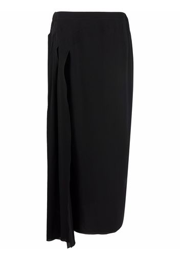 Chanel Pre-Owned 1999 pleat-detailing straight silk skirt - Nero