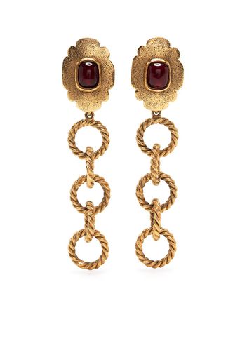 Chanel Pre-Owned 1980s chain-link dangling clip-on earrings - Oro