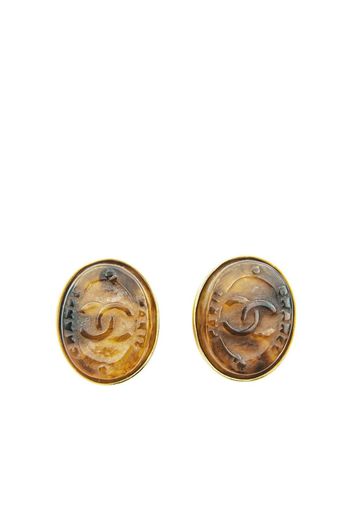 Chanel Pre-Owned 1999 CC tortoiseshell stud earrings - Oro