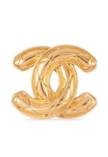 Chanel Pre-Owned 1980s CC diamond-quilted brooch - Oro