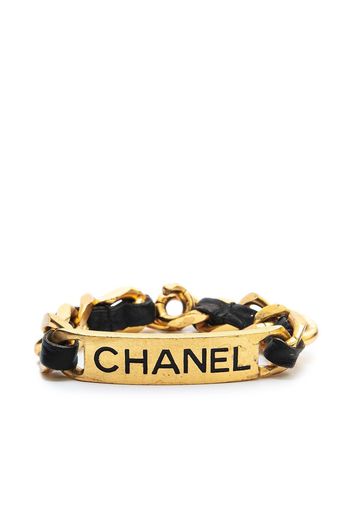 Chanel Pre-Owned 1995-1996 logo-plaque chain-link bracelet - Oro