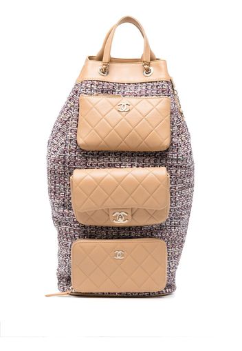 Chanel Pre-Owned Zaino in tweed con tasche Pre-owned 2019 - Rosa