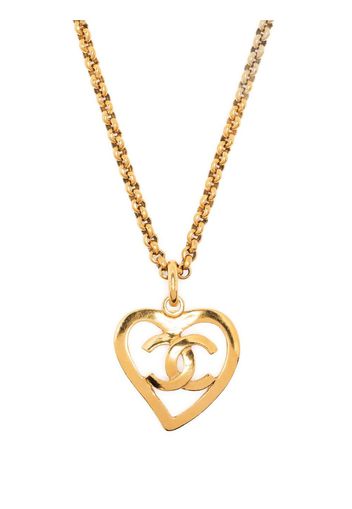 CHANEL Pre-Owned Collana con pendente CC Heart Pre-owned 1995 - Oro