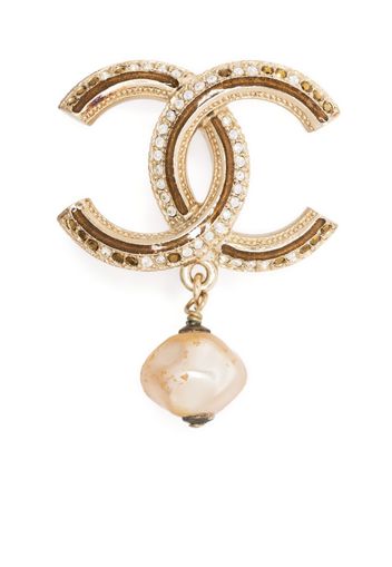 CHANEL Pre-Owned 2011 CC rhinestone-embellished brooch - Oro