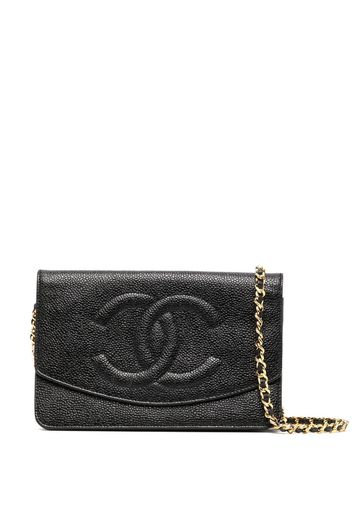 CHANEL Pre-Owned 1997 CC stitch wallet-on-chain - Nero