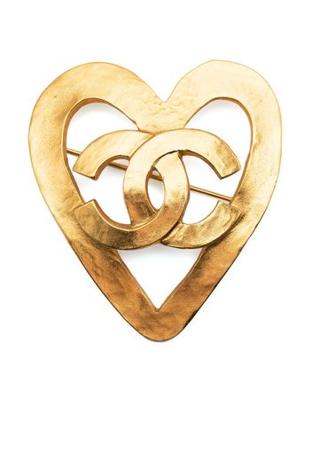 CHANEL Pre-Owned Spilla a cuore CC 1995 - Oro