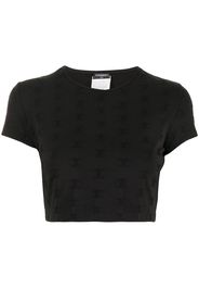 Chanel Pre-Owned Top corto con ricamo 1997 - Nero