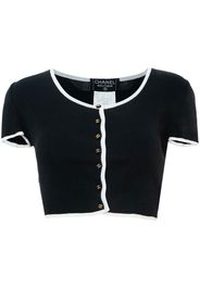 Chanel Pre-Owned 1995 CC-buttons ribbed crop top - Nero