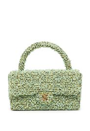 Chanel Pre-Owned Borsa a mano Classic Flap in tweed Pre-owned 1995 - Verde