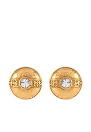 Chanel Pre-Owned 1984 CC crystal-embellished clip-on earrings - Oro