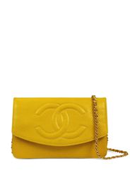 CHANEL Pre-Owned 1997 CC logo-embossed wallet-on-chain - Giallo