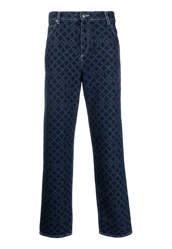 Charles Jeffrey Loverboy Jeans dritti con motivo geometrico - Blu