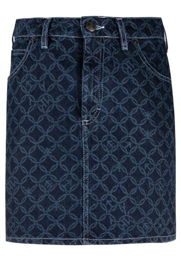 Charles Jeffrey Loverboy jacquard-pattern denim skirt - Blu