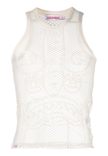 Charles Jeffrey Loverboy abstract mesh tank top - Toni neutri