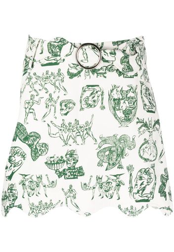Charles Jeffrey Loverboy graphic-print mini skirt - Bianco
