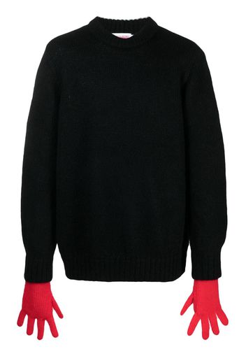 Charles Jeffrey Loverboy glove-sleeves waffle-knit jumper - Nero