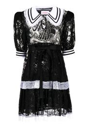 Charles Jeffrey Loverboy Abito Goth con balze - Nero