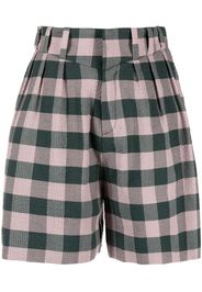 Charles Jeffrey Loverboy Harvey Milk gingham cotton-blend seersucker shorts - Verde