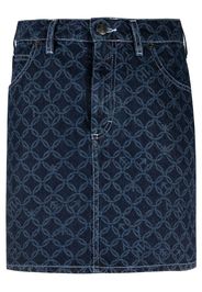 Charles Jeffrey Loverboy jacquard-pattern denim skirt - Blu