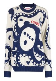 Charles Jeffrey Loverboy Kraken logo jumper - Blu