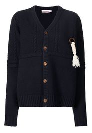Charles Jeffrey Loverboy cable-knit panelled cardigan - Blu