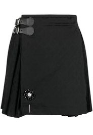 Charles Jeffrey Loverboy jacquard pleated mini kilt - Nero