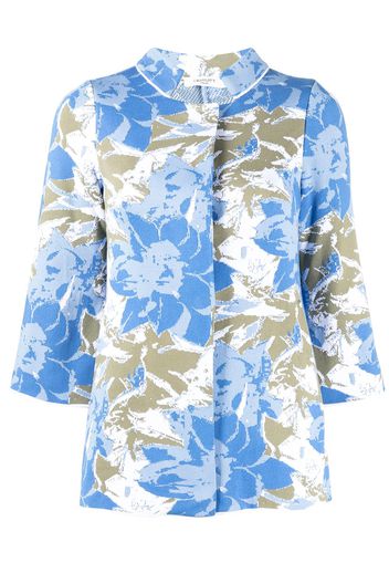 Charlott floral intarsia cardigan - Blu