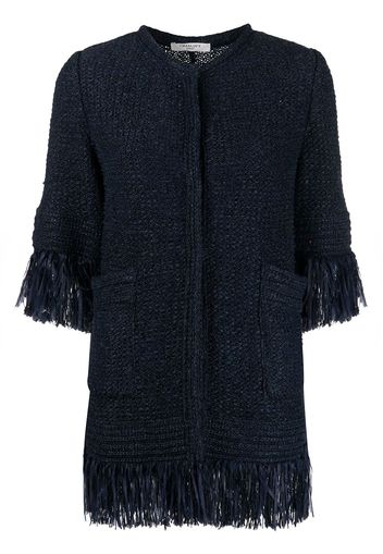 Charlott frayed tweed jacket - Blu