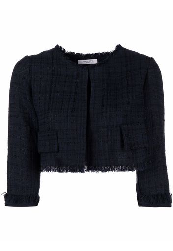 Charlott cropped tweed jacket - Blu