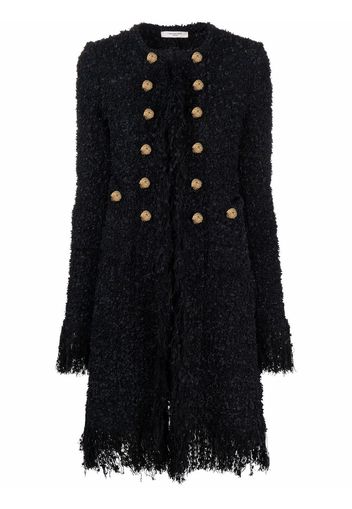 Charlott long-line textured coat - Nero