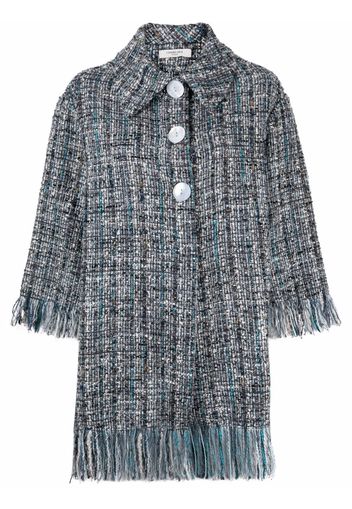 Charlott tweed fringe coat - Blu