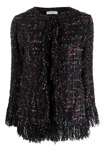 Charlott fringe-trimmed tweed jacket - Nero