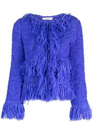 Charlott fringe-detail bouclé cardigan - Viola