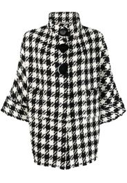 Charlott check-pattern crop-sleeve jacket - Nero