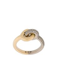 Anello Maxi Twin Pave in oro bianco e giallo 18kt con diamanti