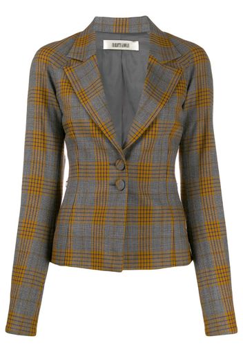 plaid print blazer