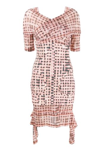 geometric print wrap dress