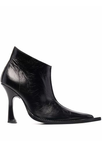 Charlotte Knowles SERPENT ANKLE BOOTS - BLACK LEATHER - Nero