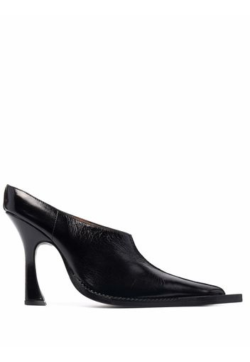 Charlotte Knowles SERPENT MULES - BLACK LEATHER - Nero