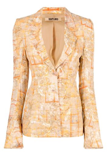 Charlotte Knowles Marble-print single-breasted blazer - Toni neutri