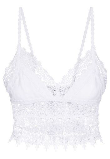 Charo Ruiz Ibiza CHARO RUIZ DANA TOP BRALETTE LACE V NCK - Bianco