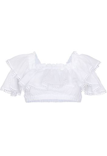 Charo Ruiz Ibiza CHARO RUIZ CATA OFF SHLDR CROP TOP RUFFL - Bianco