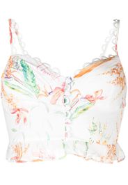 Charo Ruiz Ibiza Mara floral-print crop top - Bianco