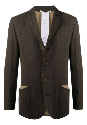 single-breasted linen coat