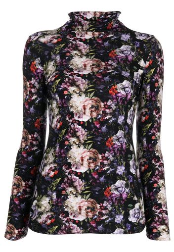 CHIARA BONI La Petite Robe floral-print long-sleeve T-shirt - Nero