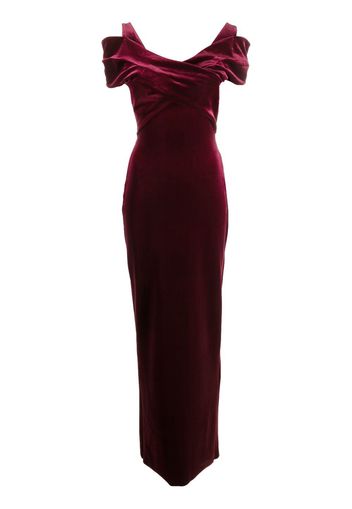 CHIARA BONI La Petite Robe velvet evening dress - Rosso