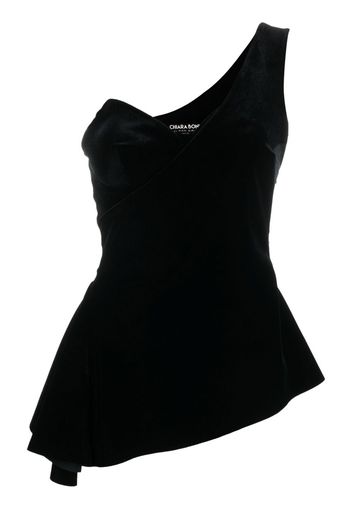 CHIARA BONI La Petite Robe one-shoulder velvet top - Nero