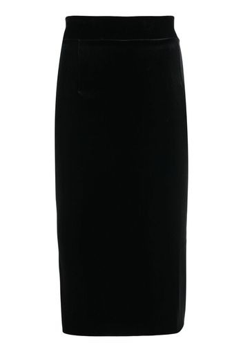 CHIARA BONI La Petite Robe velvet-effect pencil skirt - Nero