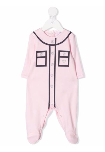 Chiara Ferragni Kids piped-trim cotton pyjamas - Rosa