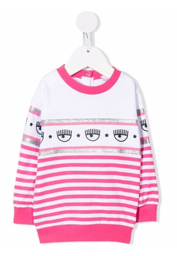 Chiara Ferragni Kids Maglione a righe - Bianco